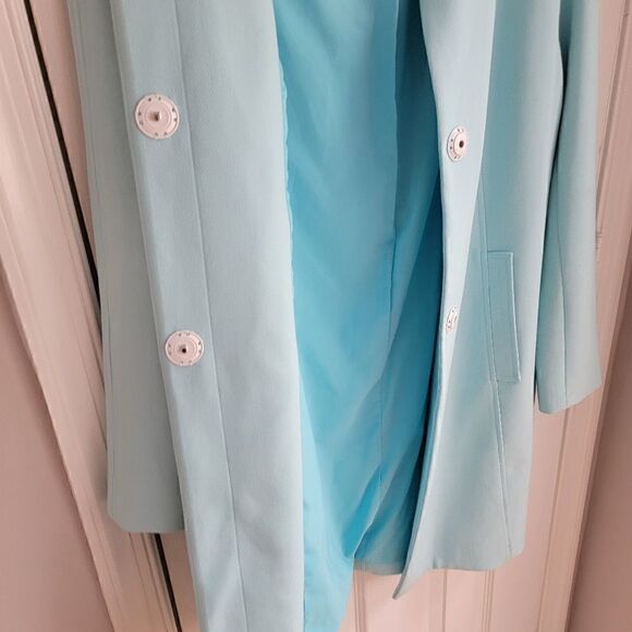 Shoshanna Blue French Coat 8 - Picture 7 of 8